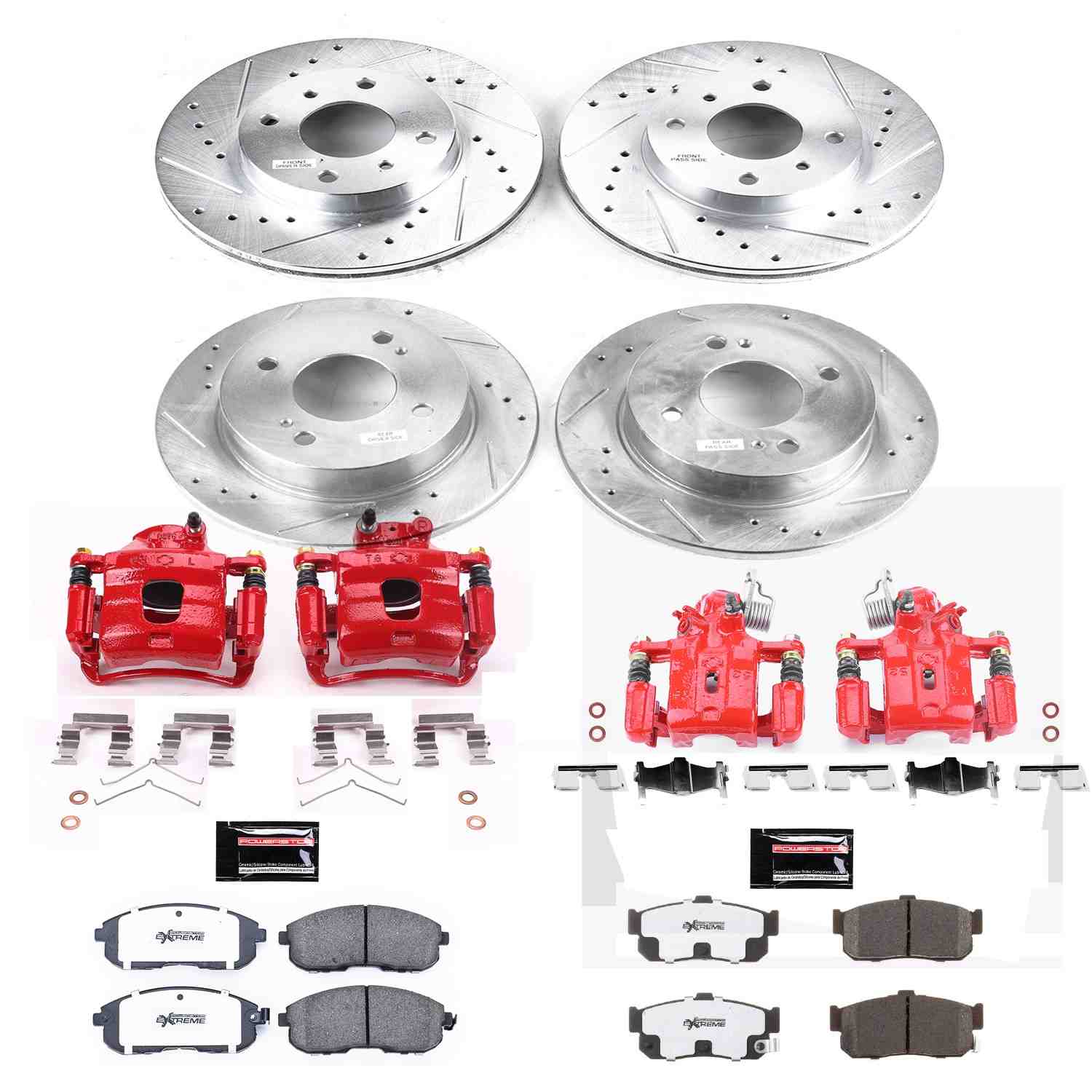 PowerStop Power Stop 00-01 Nissan Sentra Z26 Street Kit w/ Calipers - Front and Rear KC750-26