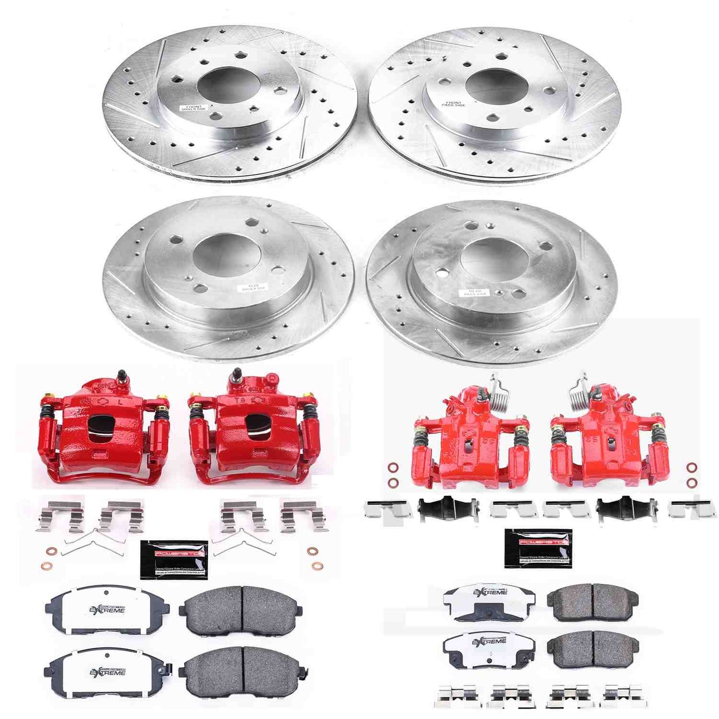 PowerStop Power Stop 2001 Nissan Sentra Z26 Street Kit w/ Calipers - Front and Rear KC751-26