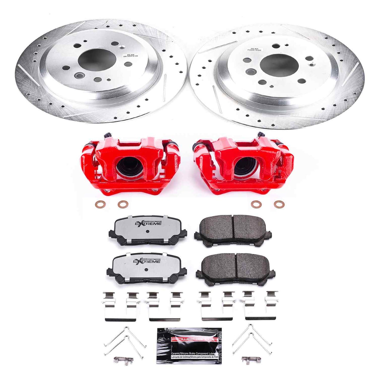 PowerStop Power Stop 16-17 Honda Pilot Rear Z36 Truck & Tow Brake Kit w/Calipers KC7727-36