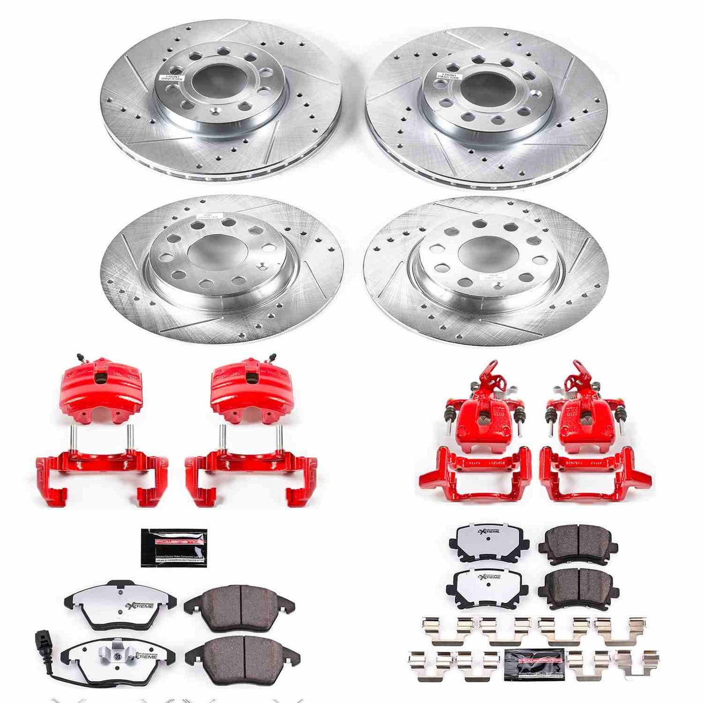 PowerStop Power Stop 2010 Volkswagen Golf Z26 Street Kit w/ Calipers - Front and Rear KC7837-26