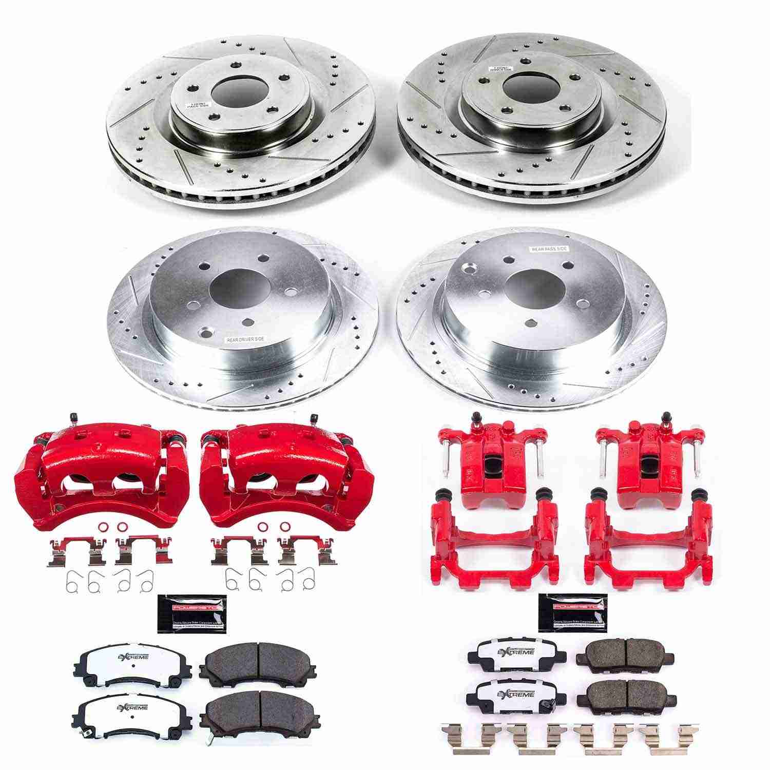 Power Stop 18-19 Infiniti Q50 Front & Rear Z26 Street Warrior Brake Kit w/Calipers KC8006-26