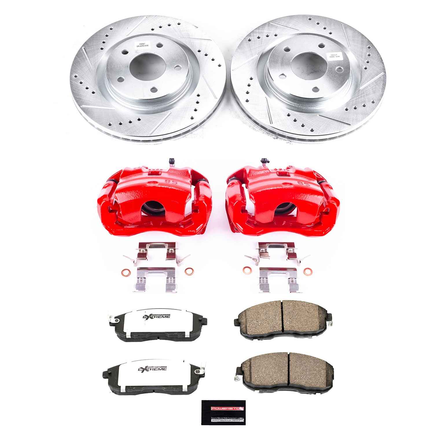 Power Stop 2019 Nissan Sentra Front Z26 Street Warrior Brake Kit w/Calipers KC8327-26