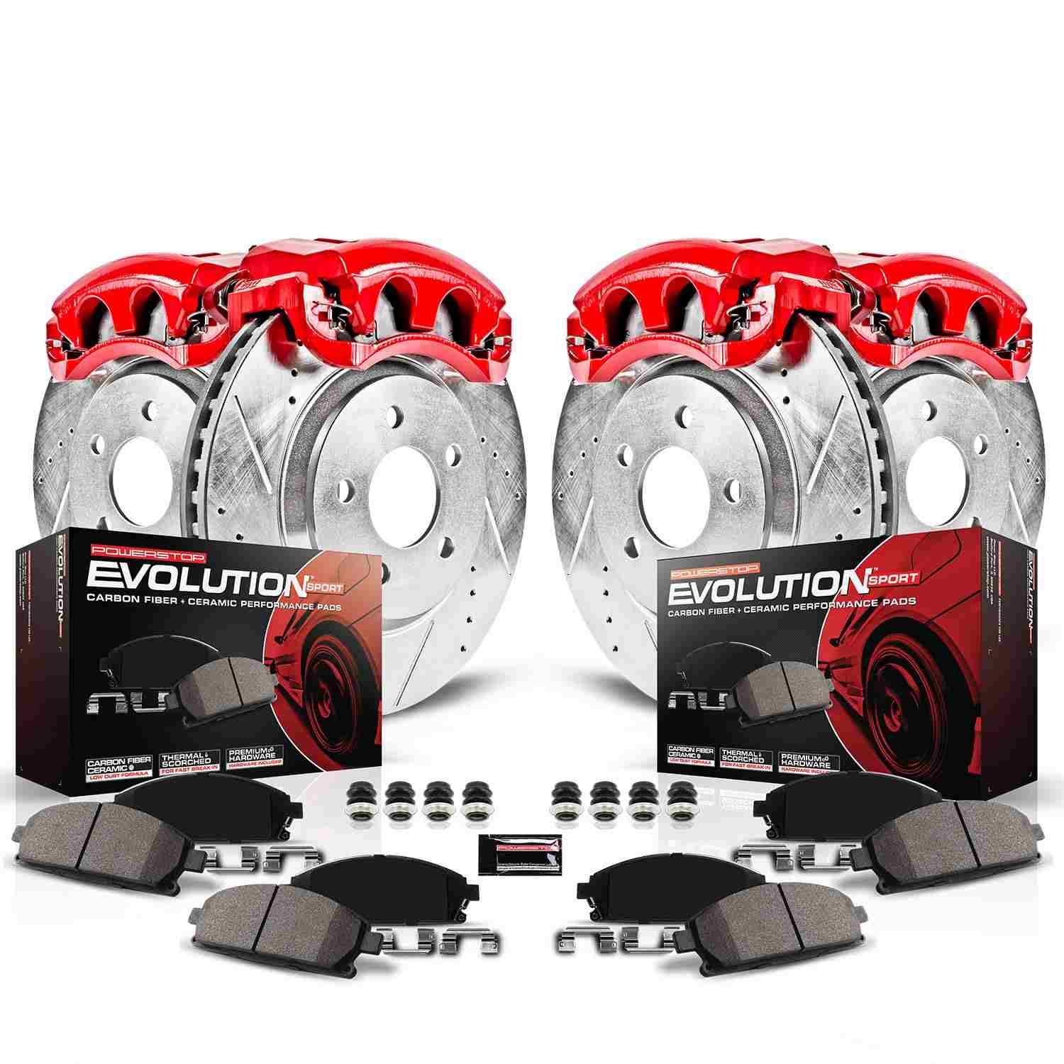 Power Stop 2019 Nissan Frontier Front & Rear Z23 Evolution Sport Brake Kit w/Calipers KC8357