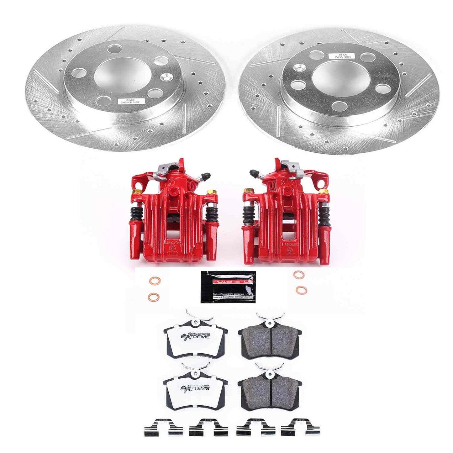 PowerStop Power Stop 98-99 Volkswagen Beetle Rear Z26 Street Warrior Brake Kit w/Calipers KC847A-26