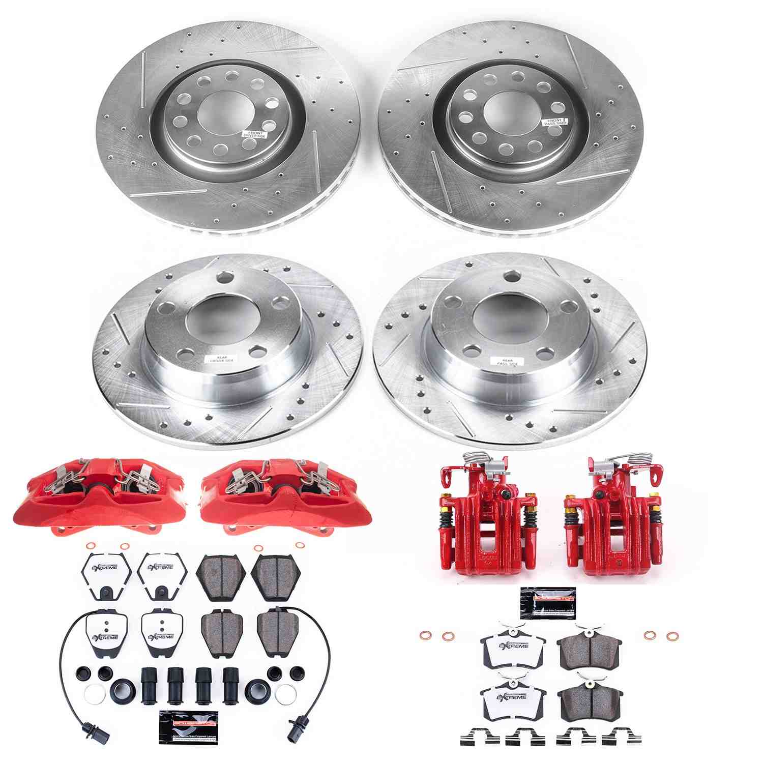 Power Stop 00-01 Audi A6 Quattro Front & Rear Z26 Street Warrior Brake Kit w/Calipers KC890-26