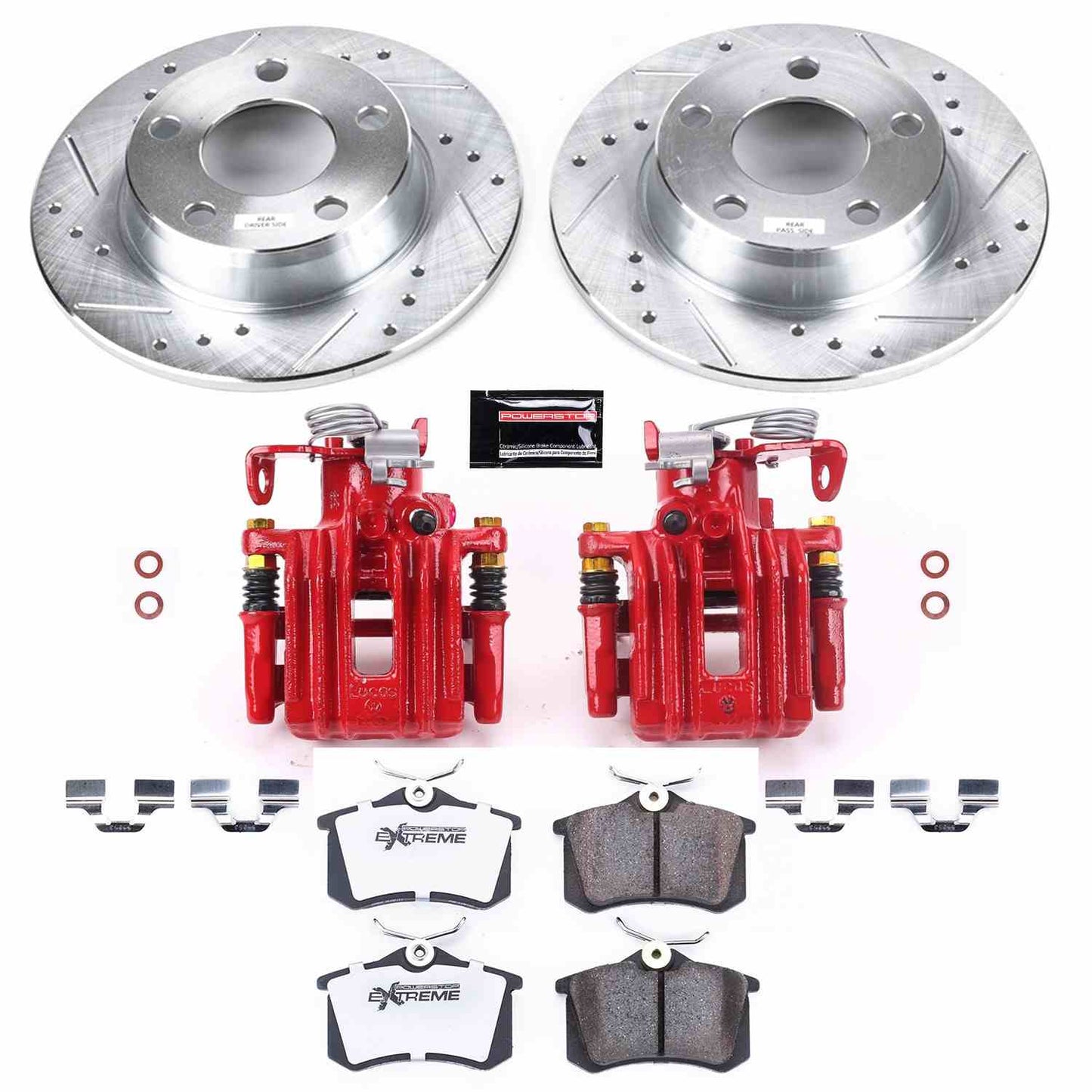 PowerStop Power Stop 98-04 Audi A6 Quattro Rear Z26 Street Warrior Brake Kit w/Calipers KC941-26