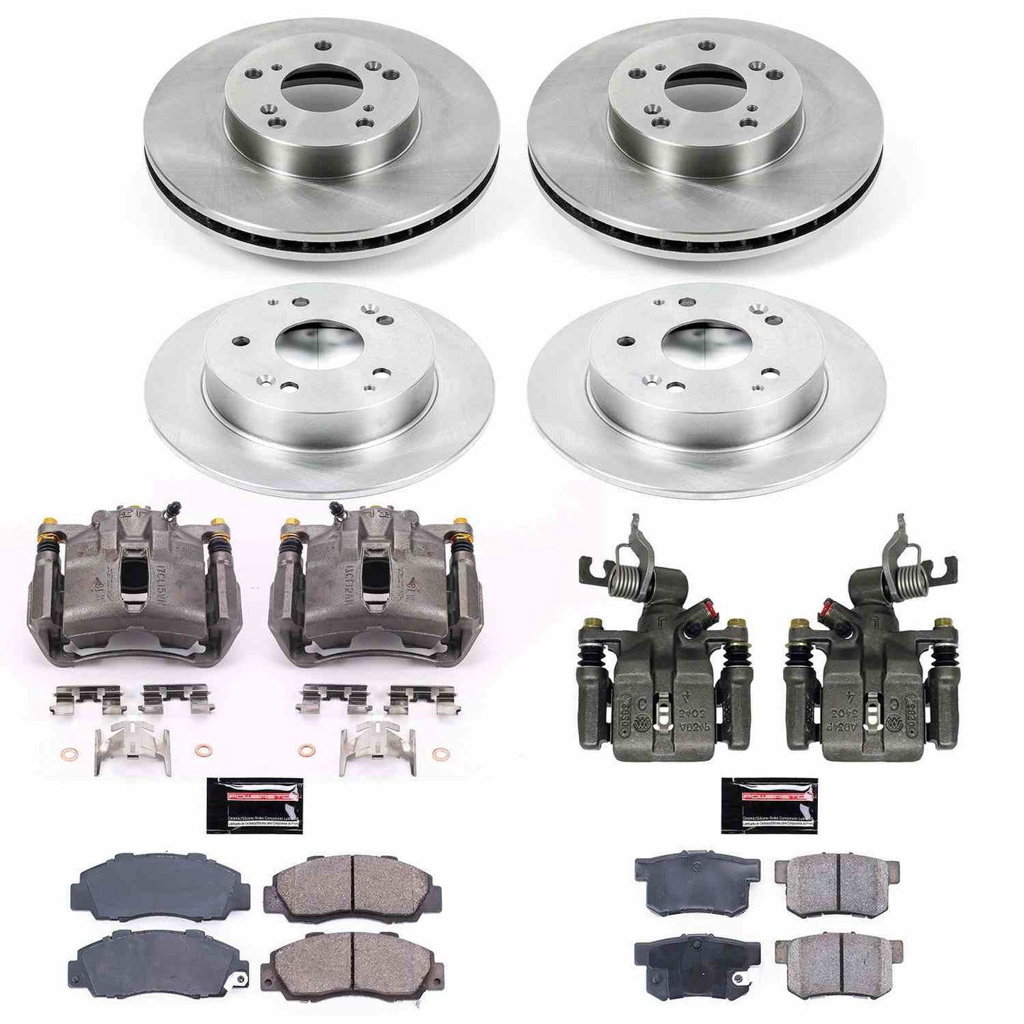 PowerStop Power Stop 98-02 Honda Accord Autospecialty Kit w/ Calipers - Front and Rear KCOE1042