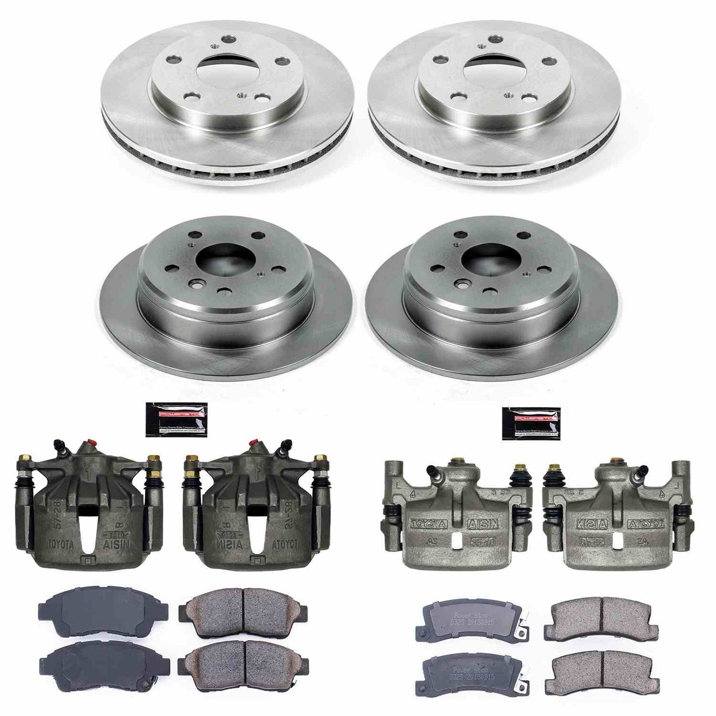 PowerStop Power Stop 92-96 Toyota Camry Autospecialty Kit w/ Calipers - Front and Rear KCOE1053