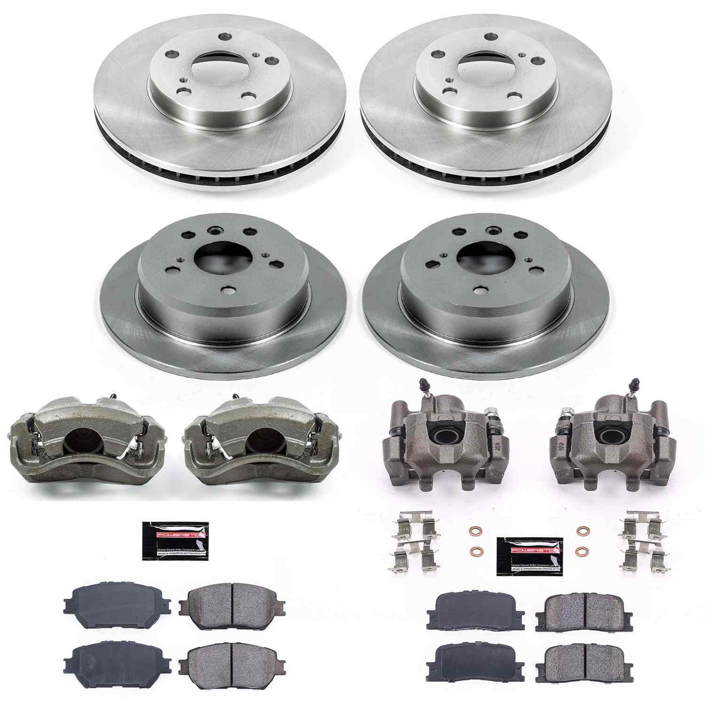 PowerStop Power Stop 02-06 Toyota Camry Autospecialty Kit w/ Calipers - Front and Rear KCOE1066