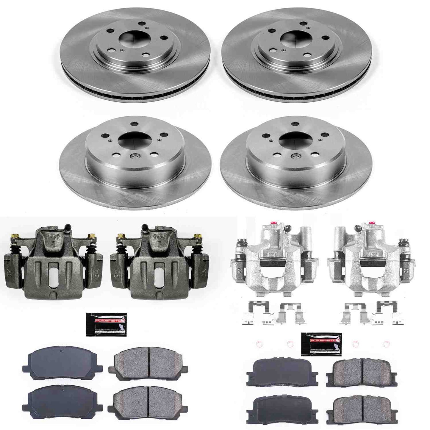 PowerStop Power Stop 01-03 Toyota High Lander Autospecialty Kit w/ Calipers - Front and Rear KCOE1139
