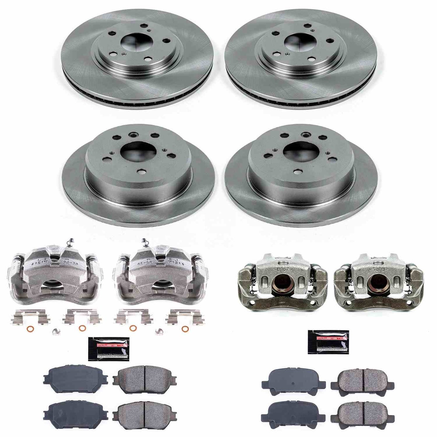 PowerStop Power Stop 02-04 Toyota Camry Autospecialty Kit w/ Calipers - Front and Rear KCOE1144