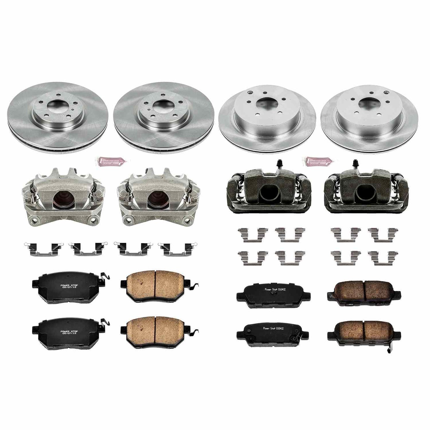 PowerStop Power Stop 06-07 Nissan Murano Autospecialty Kit w/ Calipers - Front and Rear KCOE119