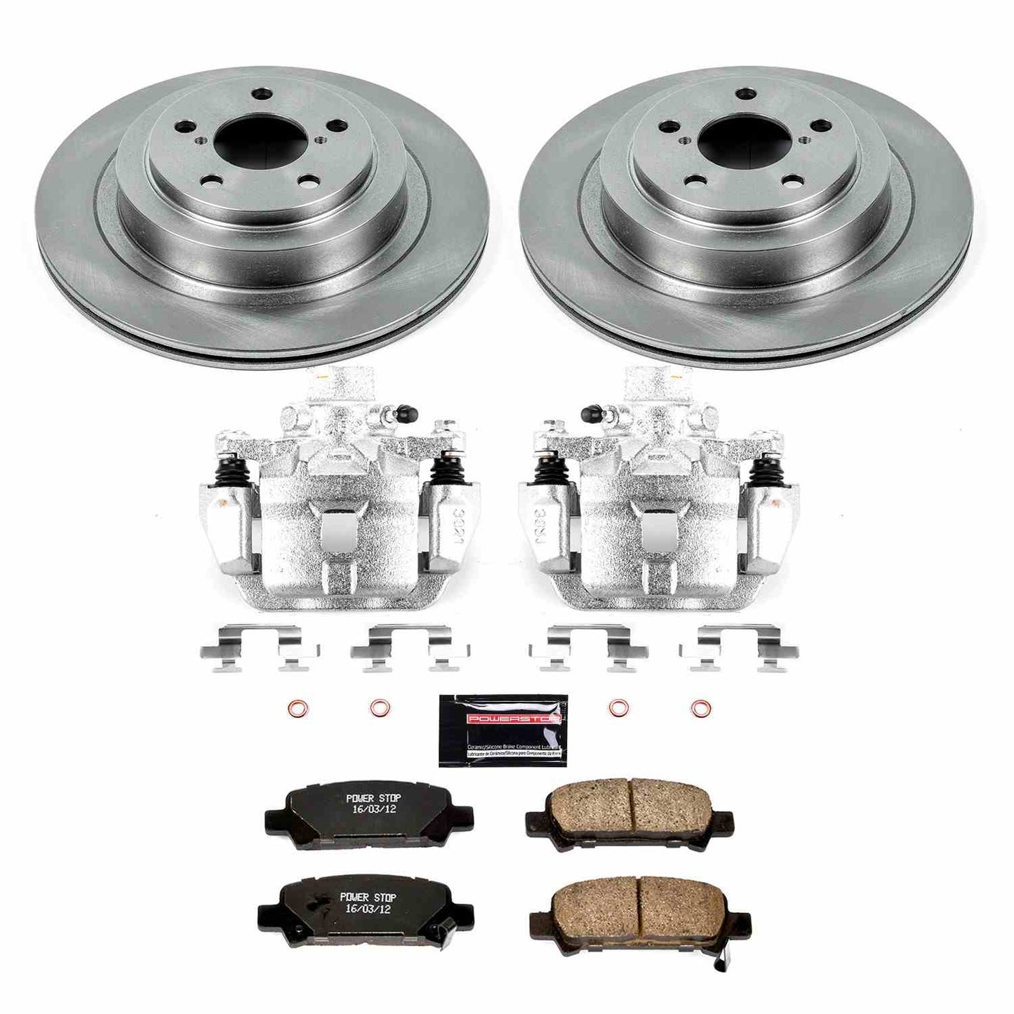 PowerStop Power Stop 05-09 Subaru Legacy Rear Autospecialty Brake Kit w/Calipers KCOE219