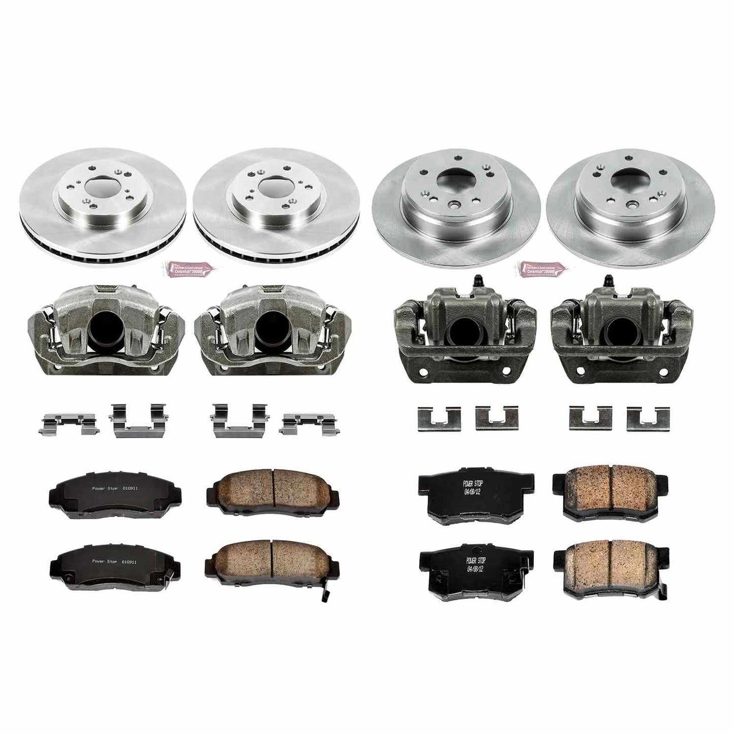 PowerStop Power Stop 99-03 Acura TL Autospecialty Kit w/ Calipers - Front and Rear KCOE2295