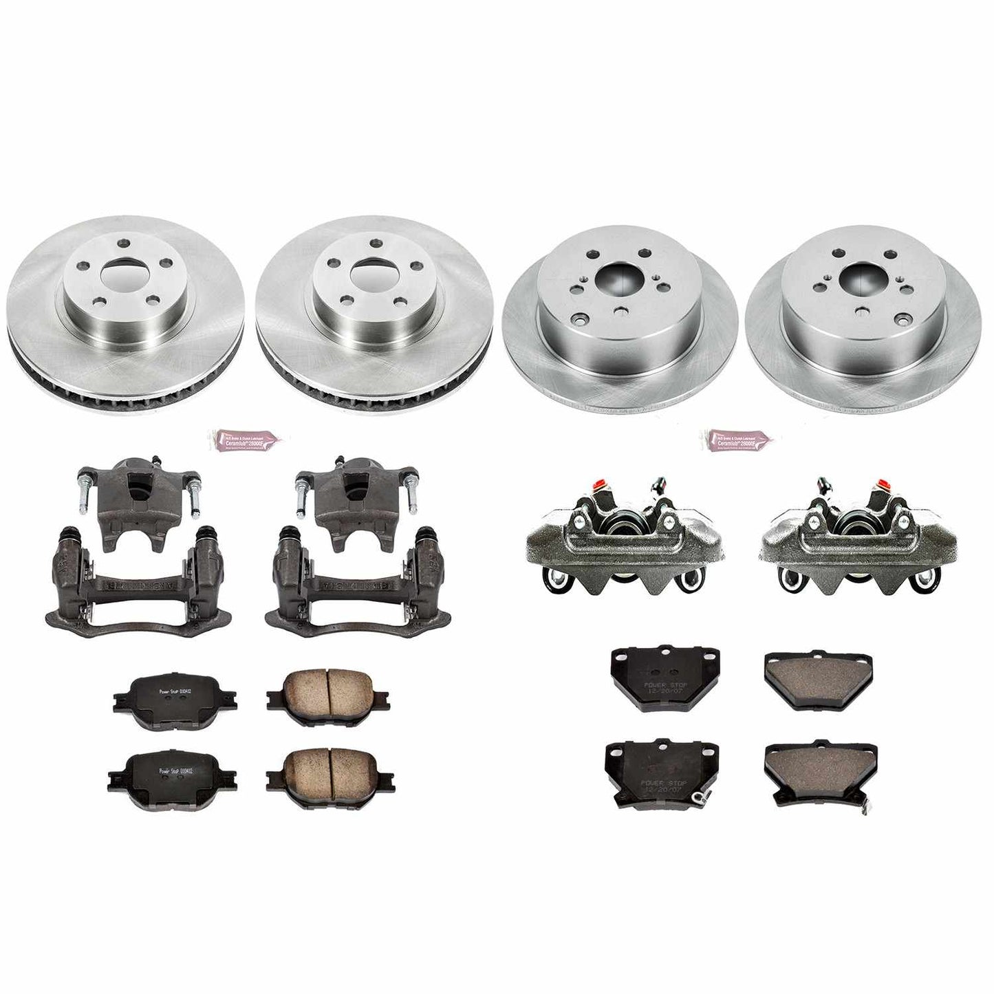 PowerStop Power Stop 00-05 Toyota Celica Autospecialty Kit w/ Calipers - Front and Rear KCOE2314