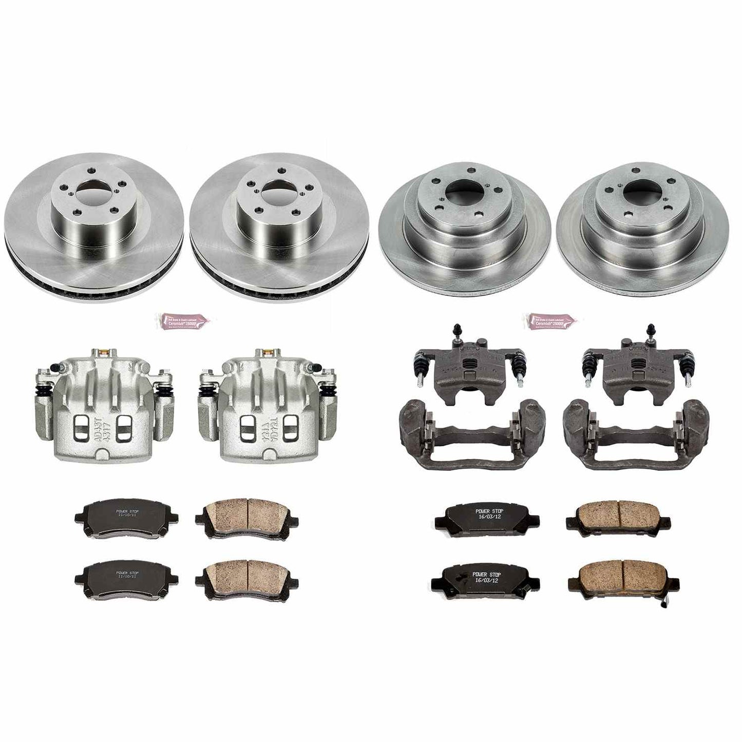 PowerStop Power Stop 02-03 Subaru Impreza Autospecialty Kit w/ Calipers - Front and Rear KCOE2371