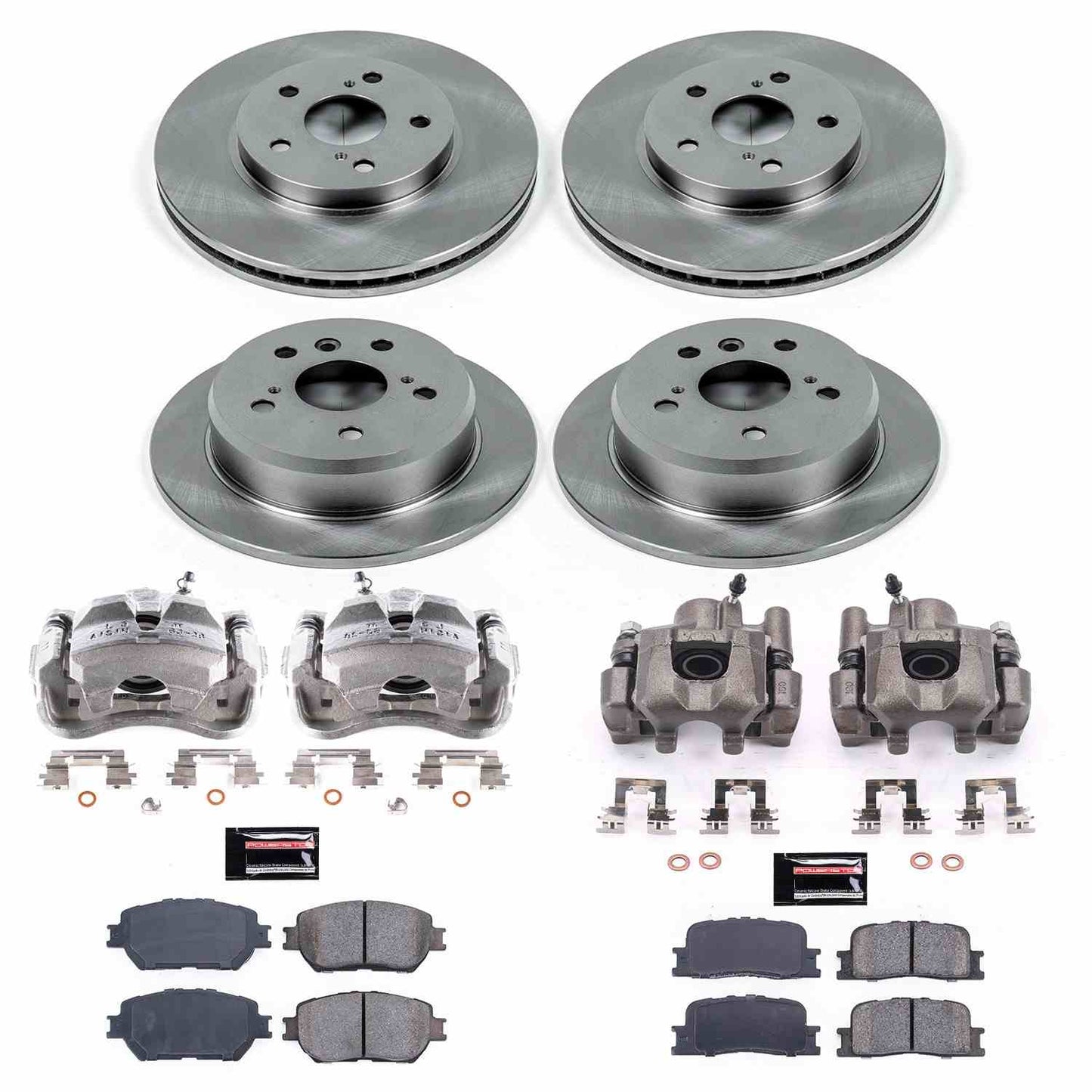 PowerStop Power Stop 2002 Toyota Camry Autospecialty Kit w/ Calipers - Front and Rear KCOE2416