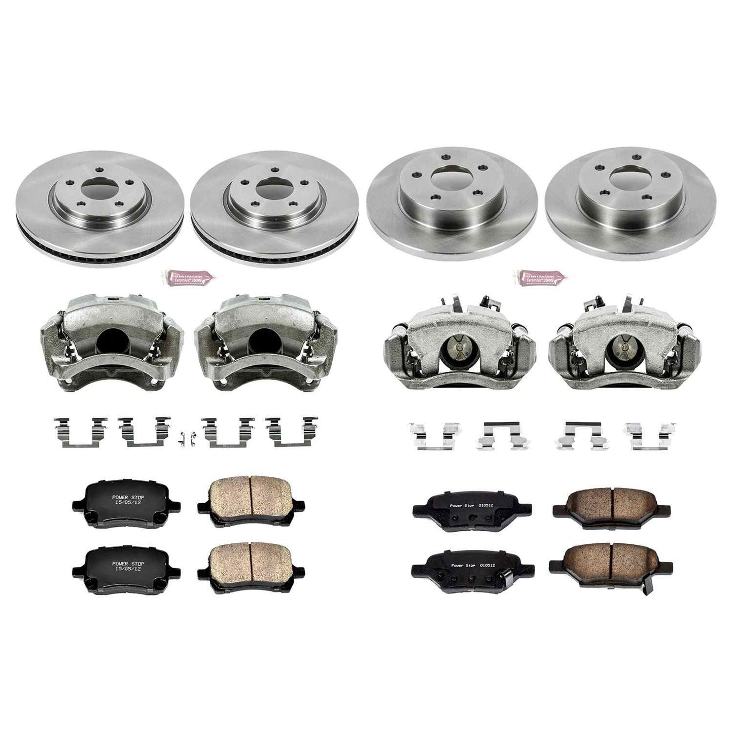 PowerStop Power Stop 09-12 Chevrolet Malibu Autospecialty Kit w/ Calipers - Front and Rear KCOE2731A