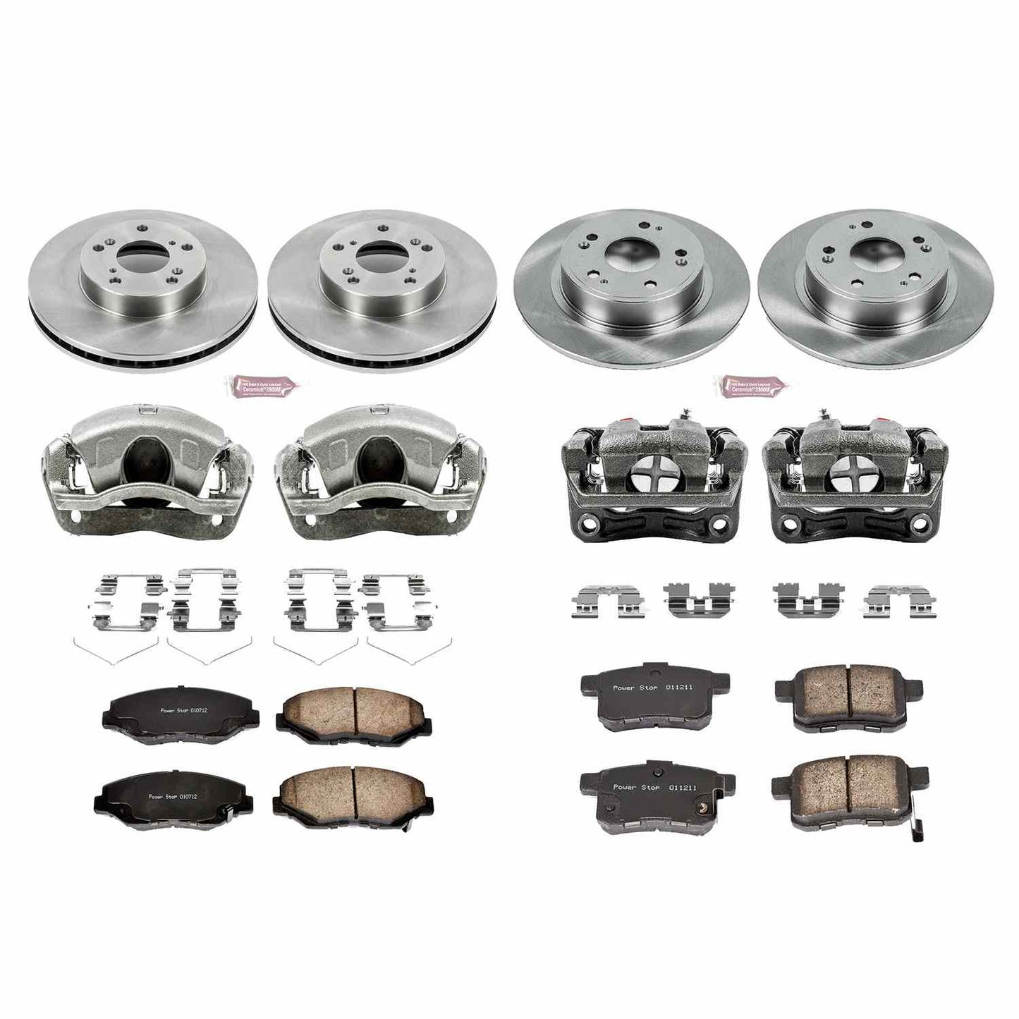PowerStop Power Stop 08-10 Honda Accord Autospecialty Kit w/ Calipers - Front and Rear KCOE2744