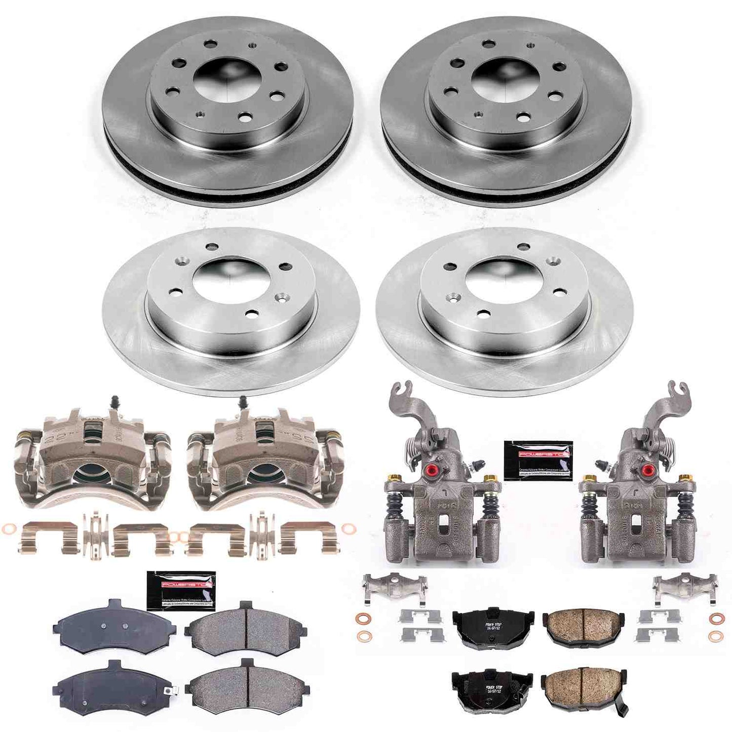 PowerStop Power Stop 03-05 Hyundai Elantra Autospecialty Kit w/ Calipers - Front and Rear KCOE2779A