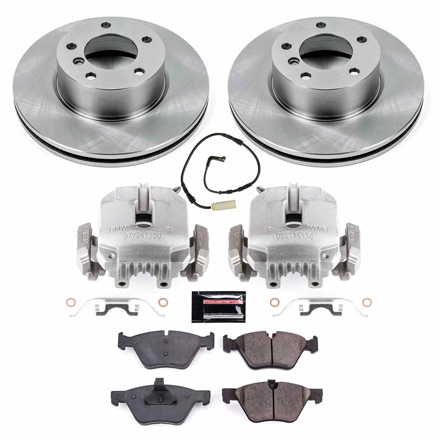 PowerStop Power Stop 08-10 BMW 128i Front Autospecialty Brake Kit w/Calipers KCOE3087