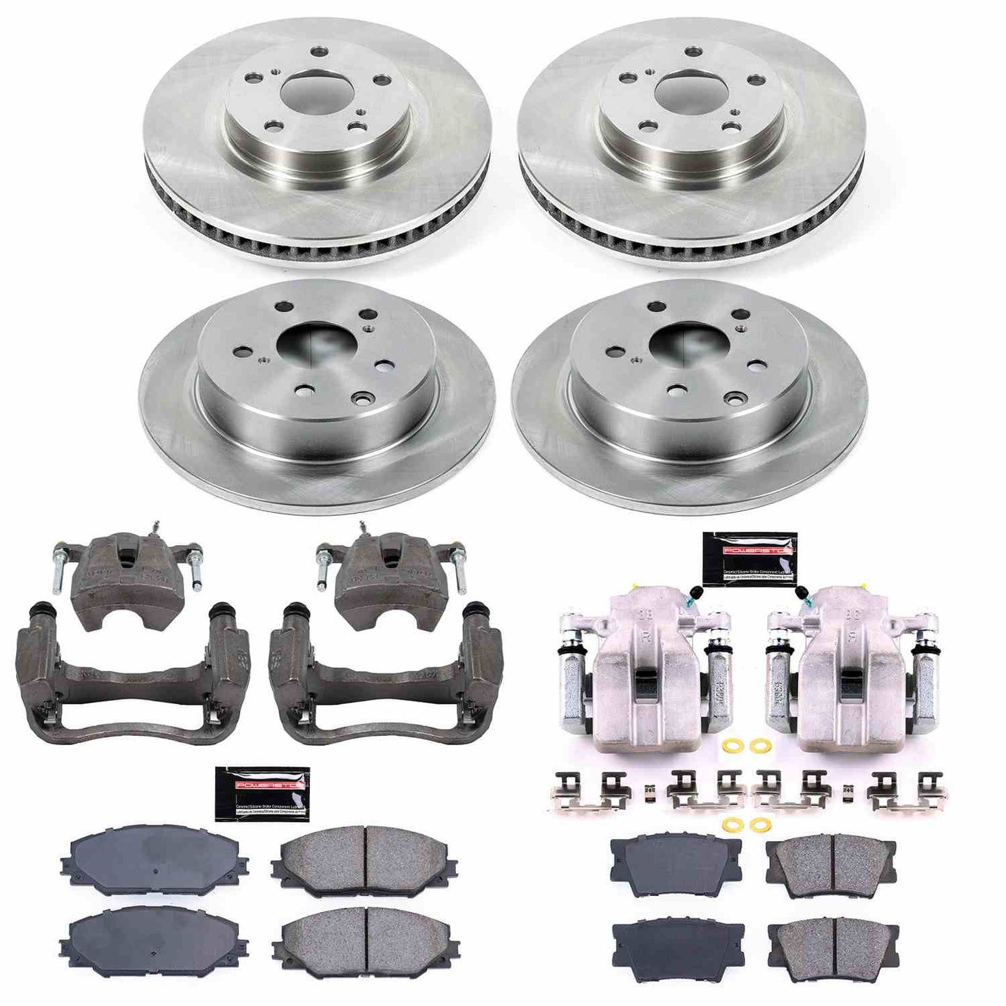 PowerStop Power Stop 11-18 Toyota RAV4 Autospecialty Kit w/ Calipers - Front and Rear KCOE4101A
