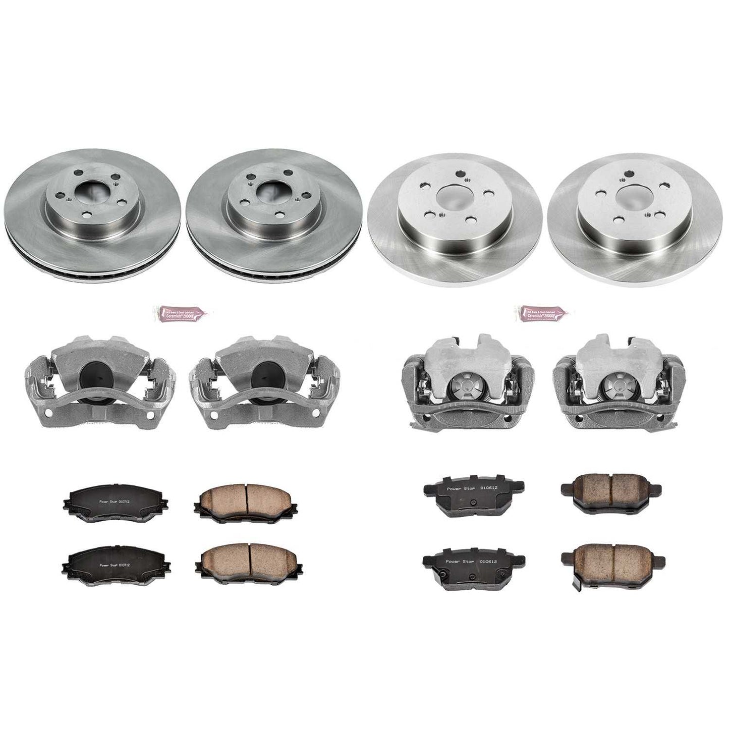 PowerStop Power Stop 09-10 Pontiac Vibe Autospecialty Kit w/ Calipers - Front and Rear KCOE4140