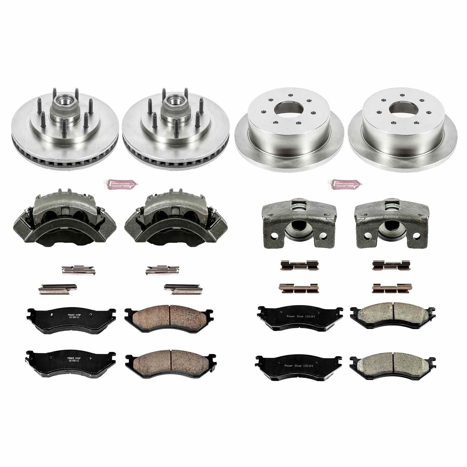 PowerStop Power Stop 00-01 Ford F-150 Autospecialty Kit w/ Calipers - Front and Rear KCOE4390