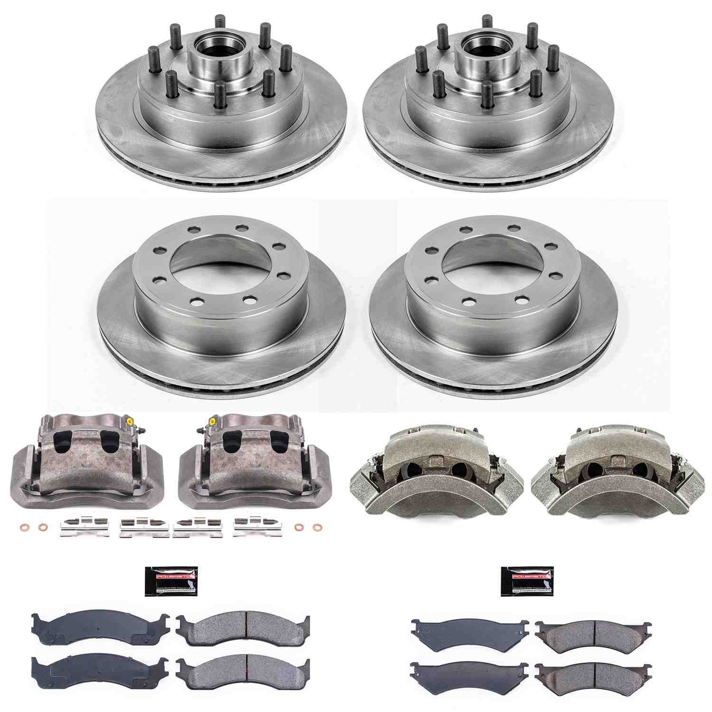 PowerStop Power Stop 99-02 Ford E-350 Econoline Club Wagon Autospecialty Kit w/ Calipers - Front and Rear KCOE4434A