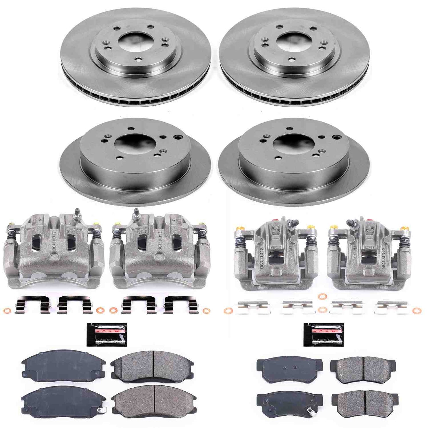 PowerStop Power Stop 01-06 Hyundai Santa Fe Autospecialty Kit w/ Calipers - Front and Rear KCOE4446