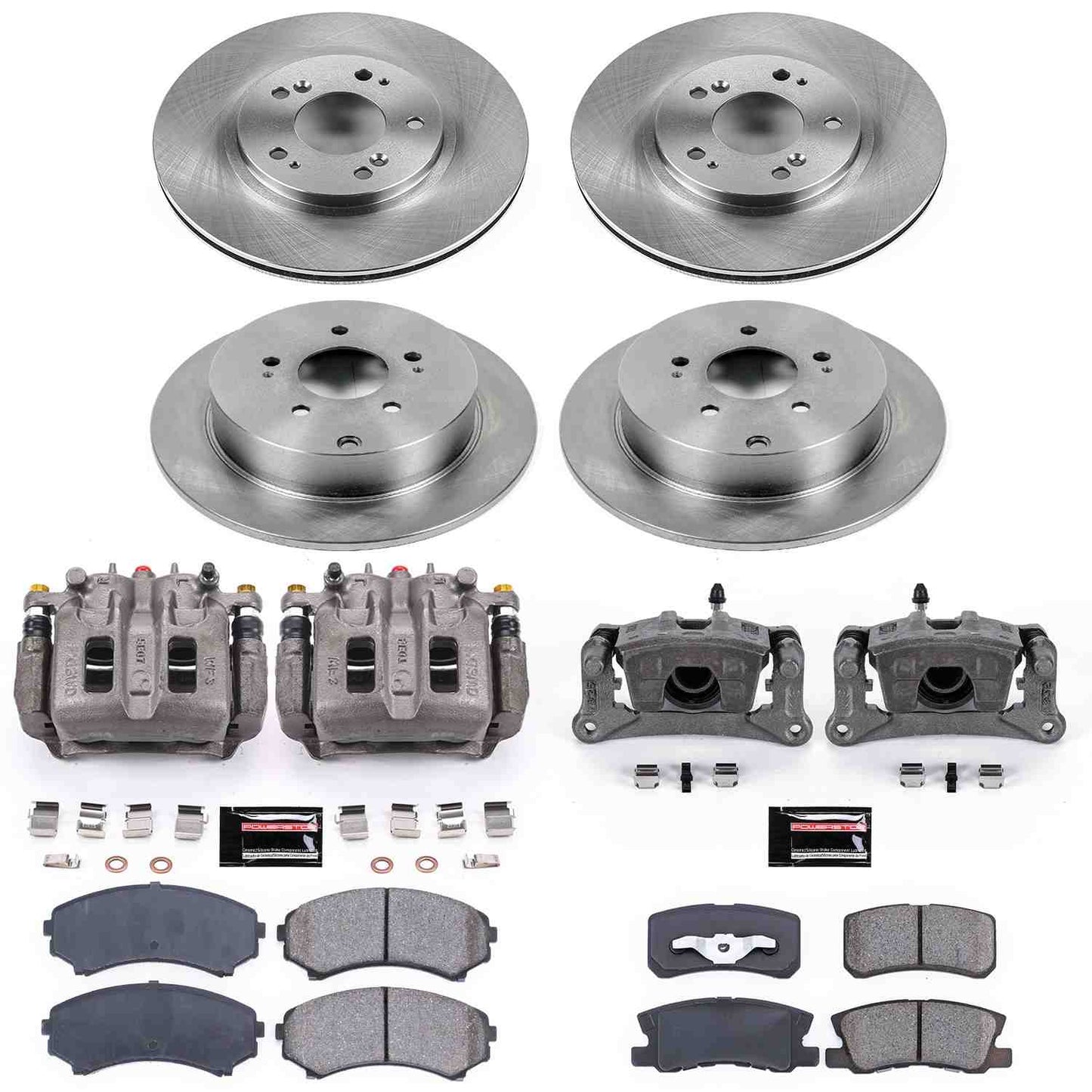 PowerStop Power Stop 04-11 Mitsubishi Endeavor Autospecialty Kit w/ Calipers - Front and Rear KCOE4461