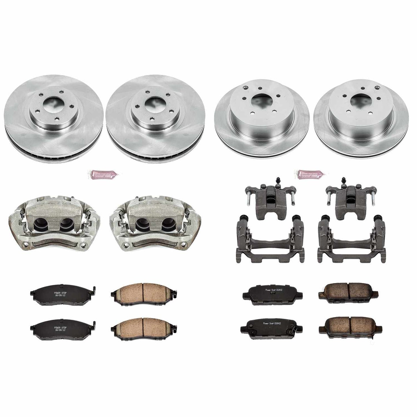 PowerStop Power Stop 11-14 Nissan Murano Autospecialty Kit w/ Calipers - Front and Rear KCOE4476