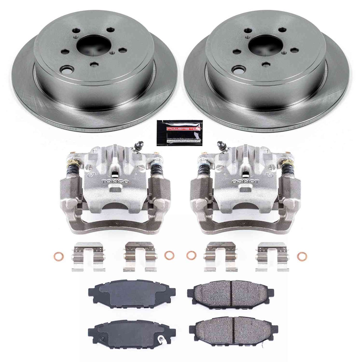 PowerStop Power Stop 10-14 Subaru Legacy Rear Autospecialty Brake Kit w/Calipers KCOE4631A
