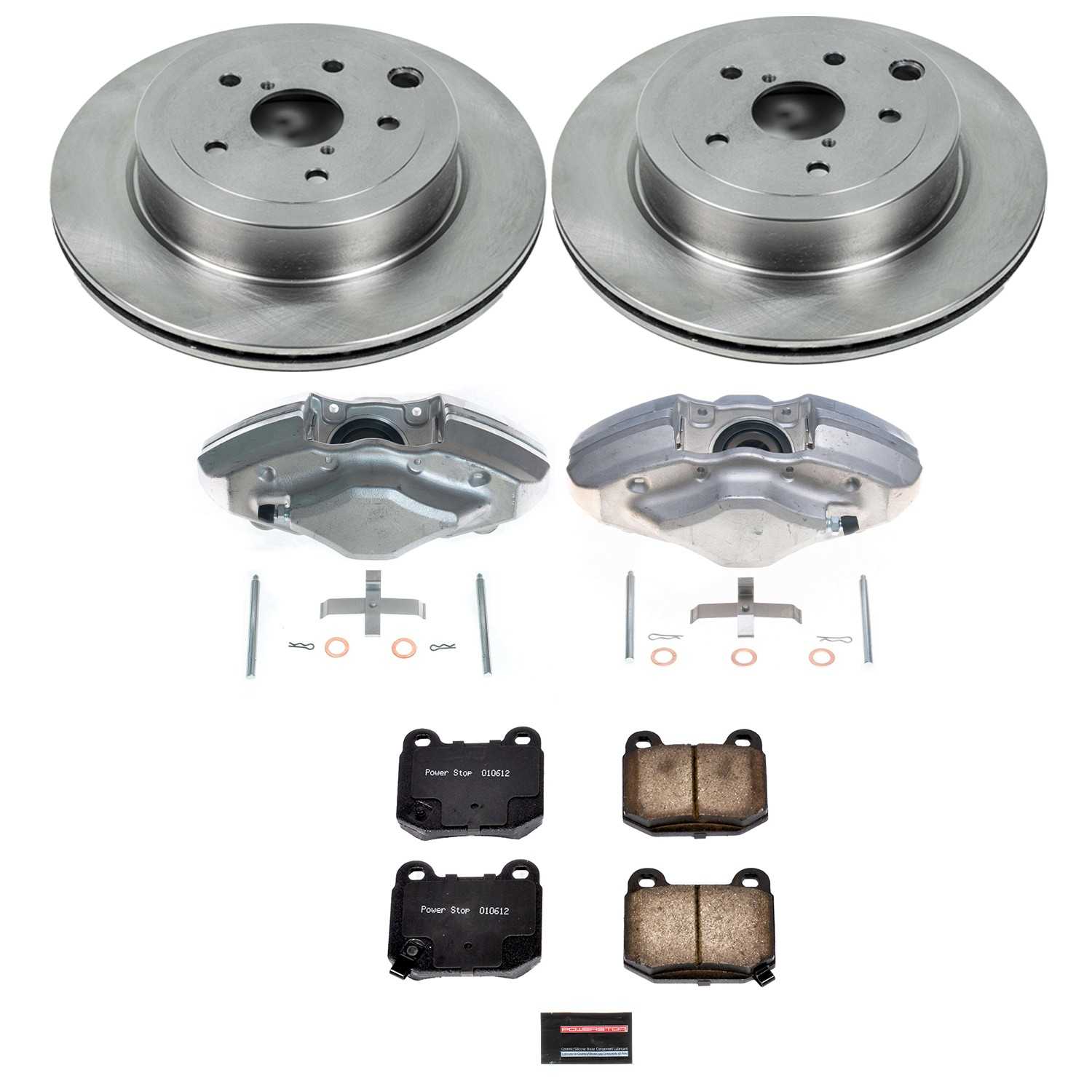 Power Stop 08-14 Subaru Impreza Rear Autospecialty Brake Kit w/Calipers KCOE5305