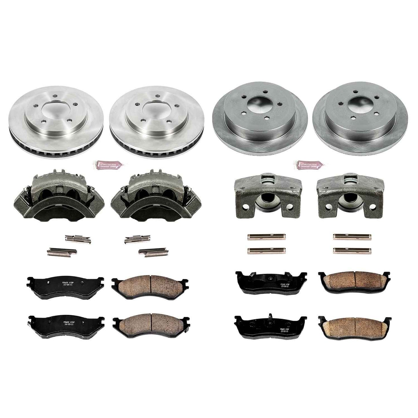 PowerStop Power Stop 00-02 Ford Expedition Autospecialty Kit w/ Calipers - Front and Rear KCOE5461