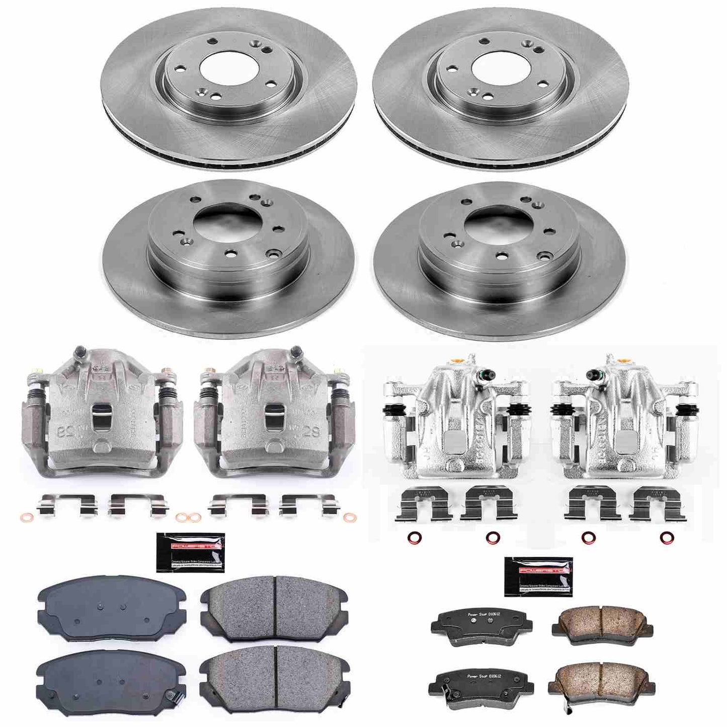PowerStop Power Stop 09-11 Hyundai Azera Autospecialty Kit w/ Calipers - Front and Rear KCOE5474A