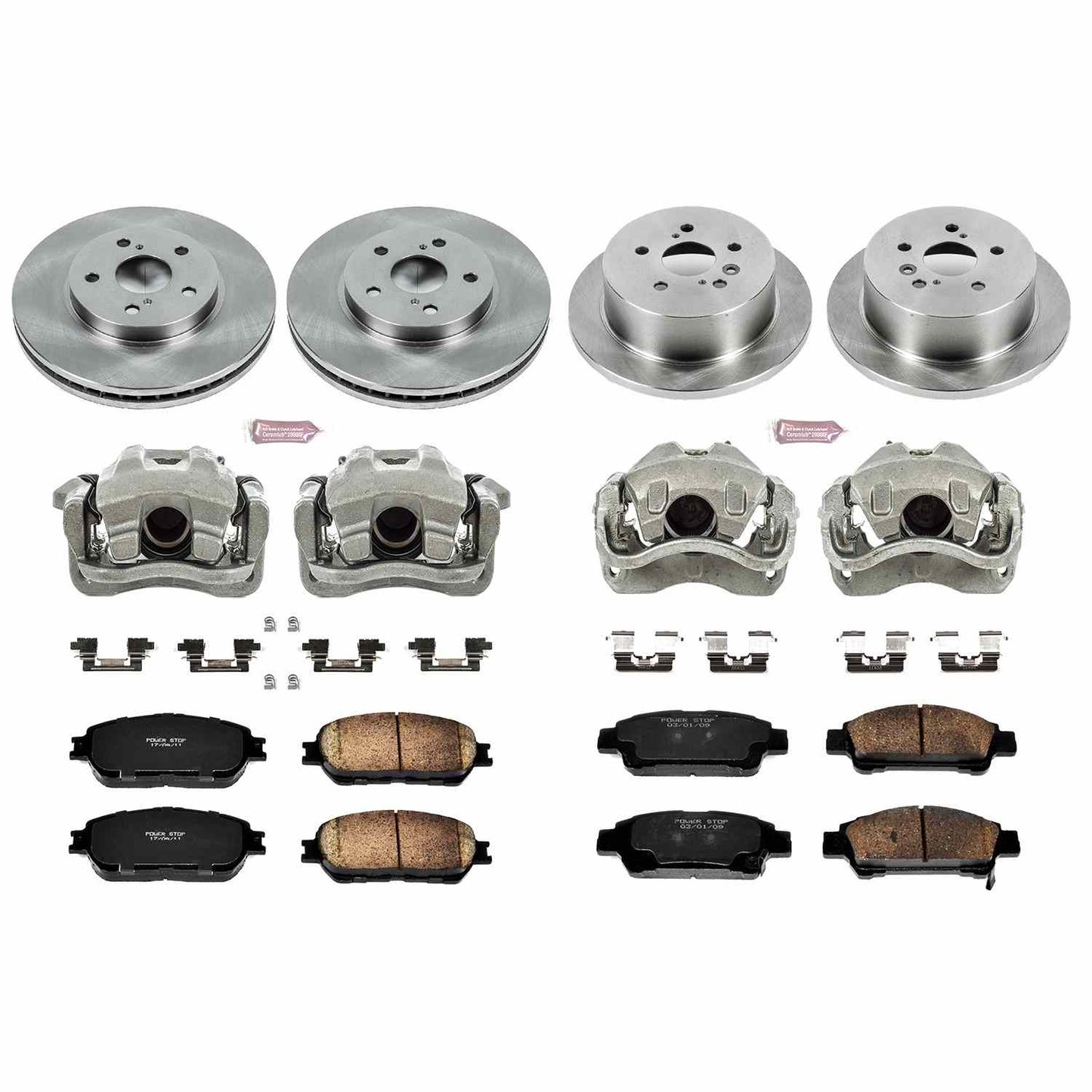 PowerStop Power Stop 04-10 Toyota Sienna Autospecialty Kit w/ Calipers - Front and Rear KCOE5476