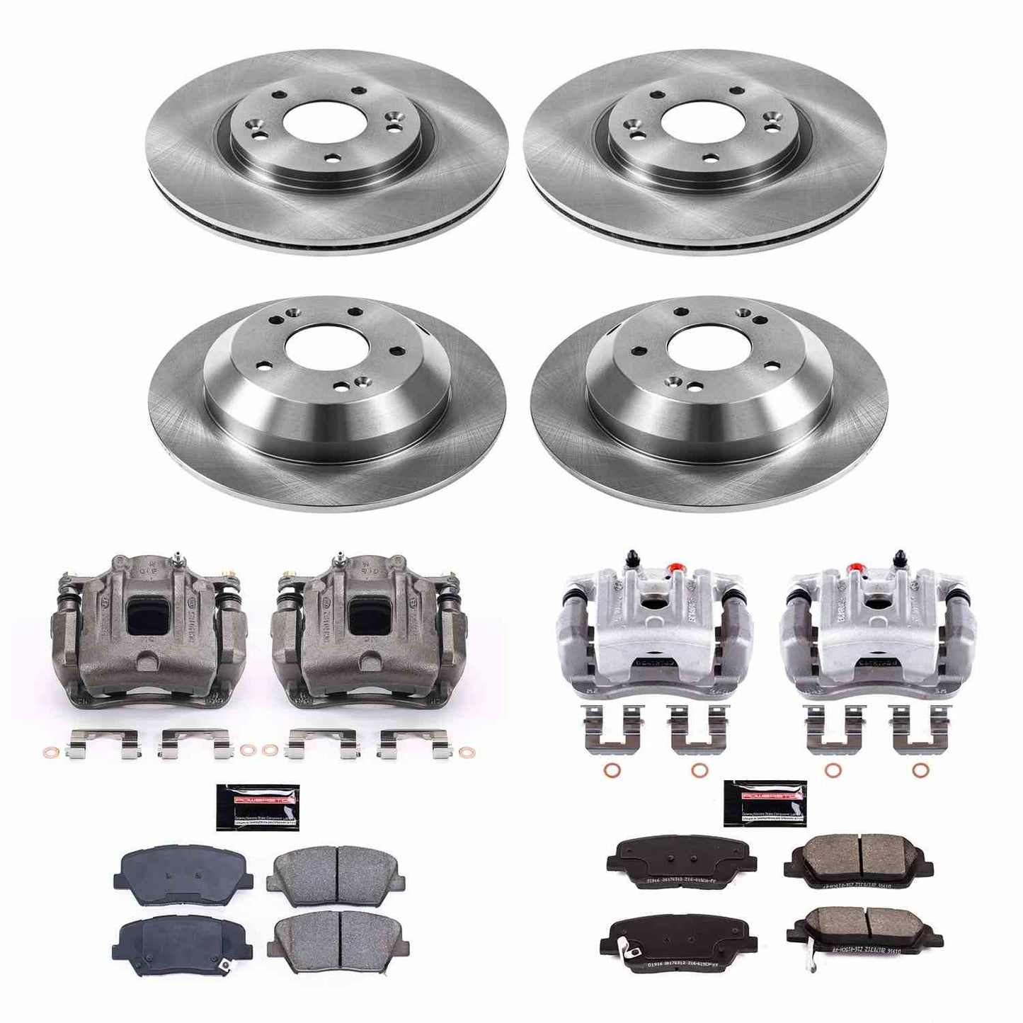 PowerStop Power Stop 10-12 Hyundai Santa Fe Autospecialty Kit w/ Calipers - Front and Rear KCOE5927