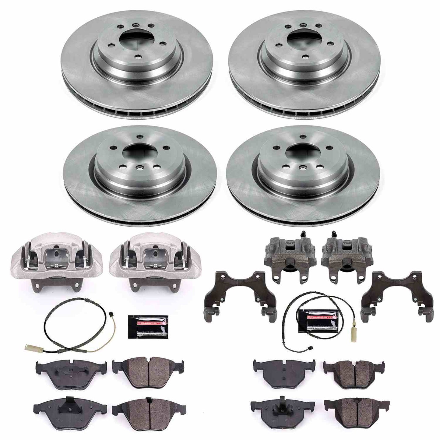 PowerStop Power Stop 11-13 BMW 335i xDrive Autospecialty Kit w/ Calipers - Front and Rear KCOE6059