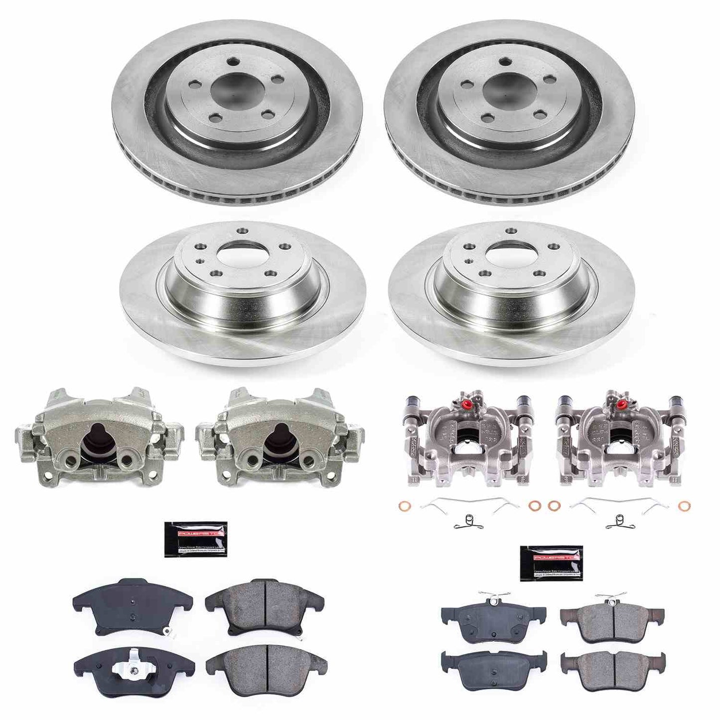 PowerStop Power Stop 13-19 Ford Fusion Autospecialty Kit w/ Calipers - Front and Rear KCOE6556A