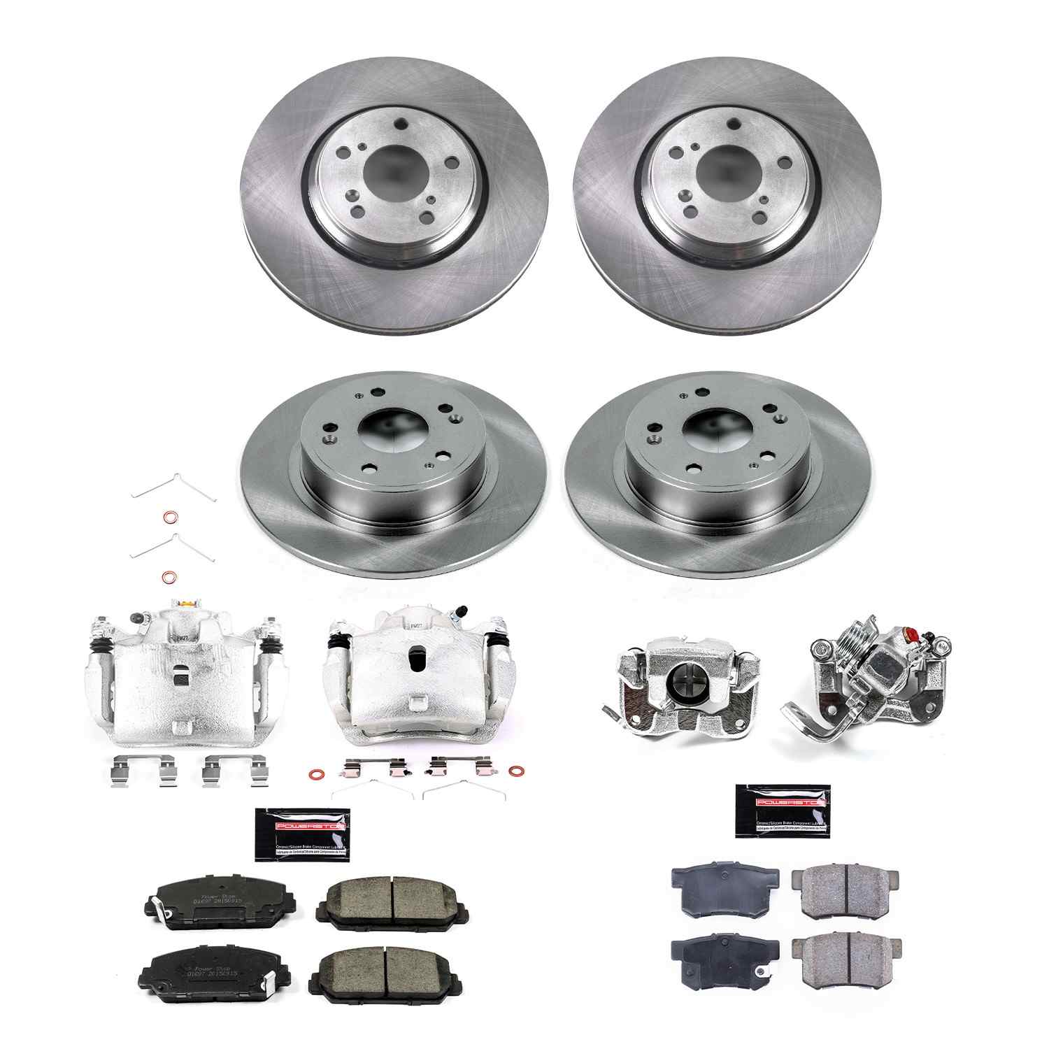 PowerStop Power Stop 17-18 Acura ILX Front & Rear Autospecialty Kit w/Calipers KCOE7529