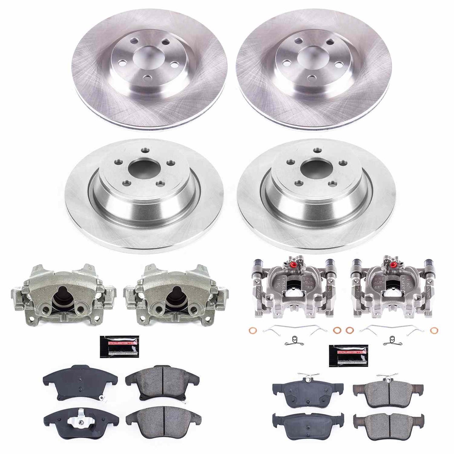 PowerStop Power Stop 17-19 Lincoln MKZ Autospecialty Kit w/ Calipers - Front and Rear KCOE7912