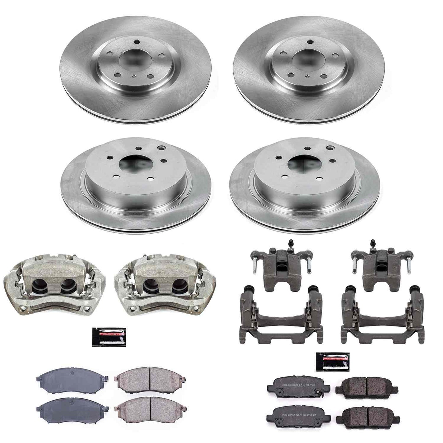 PowerStop Power Stop 18-19 Infiniti Q70 Autospecialty Kit w/ Calipers - Front and Rear KCOE8061