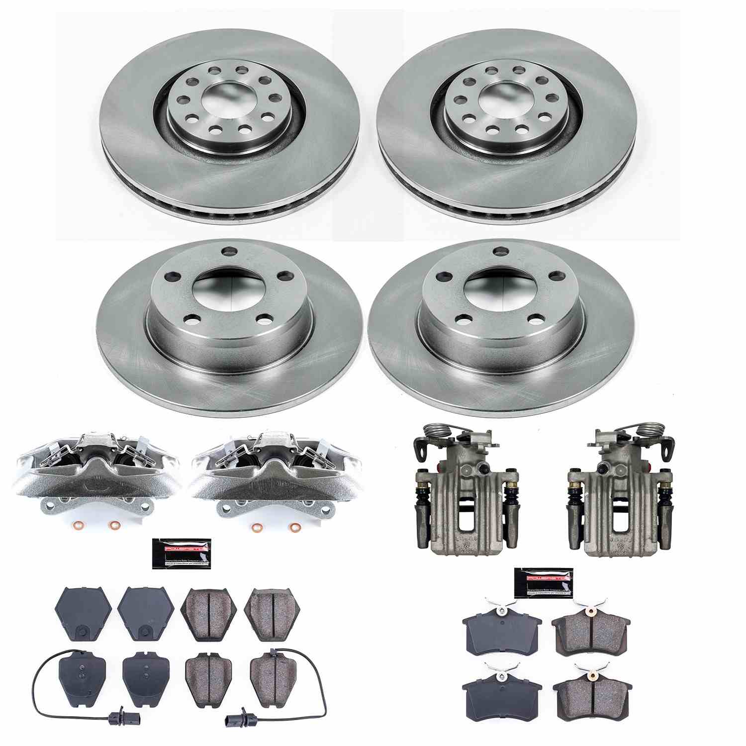 Power Stop 00-01 Audi A6 Quattro Front & Rear Autospecialty Brake Kit w/Calipers KCOE890