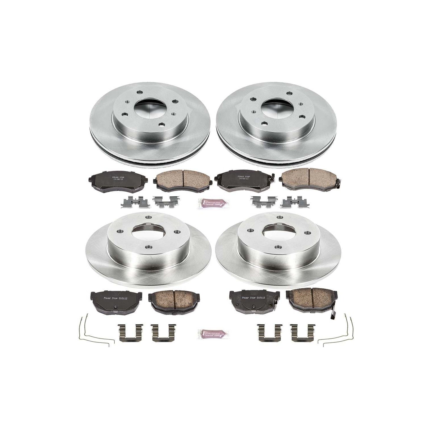 PowerStop Power Stop 89-94 Nissan 240SX Front & Rear Autospecialty Brake Kit KOE657