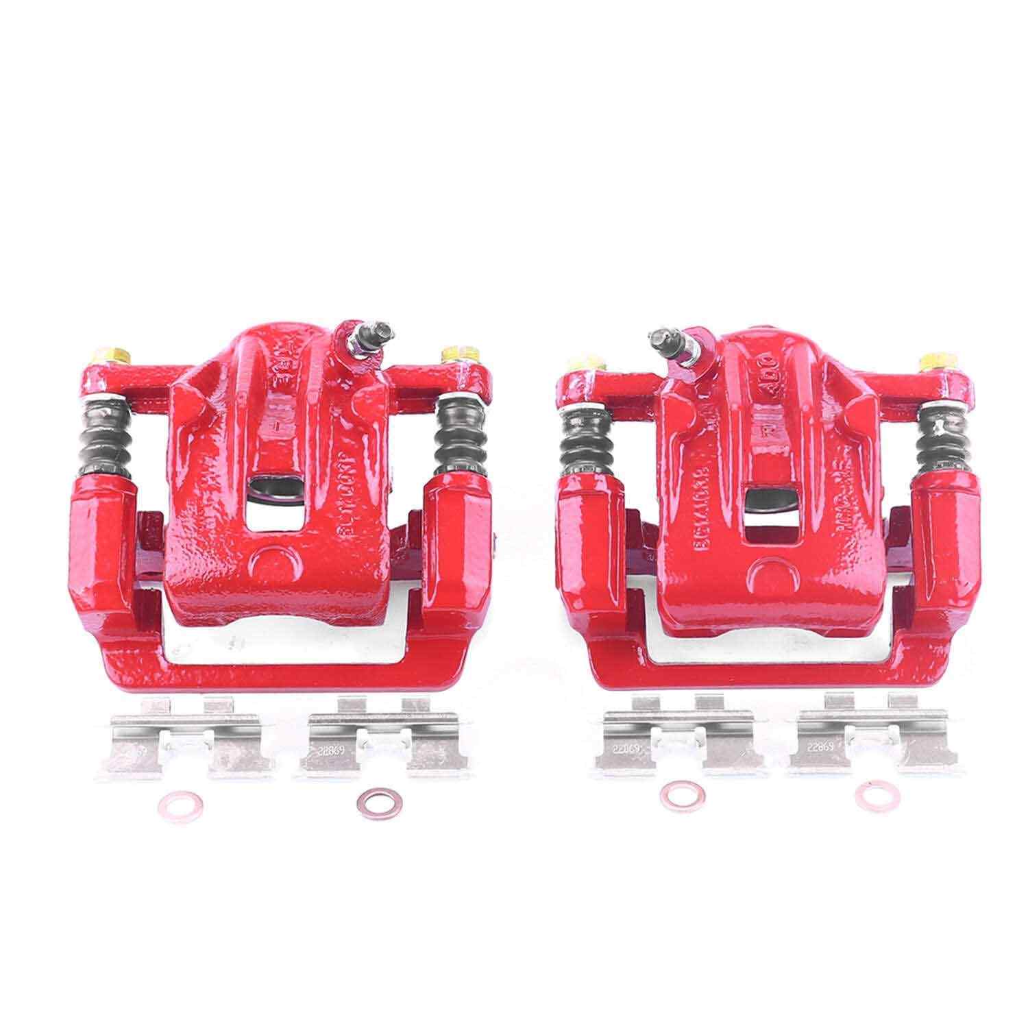 PowerStop Power Stop 99-05 Hyundai Sonata Rear Red Calipers w/Brackets - Pair S2704