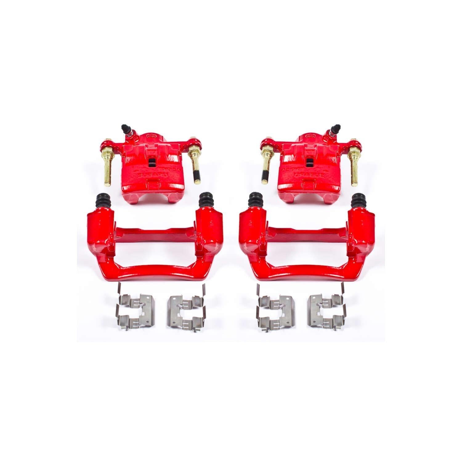 PowerStop Power Stop 09-13 Subaru Forester Rear Red Calipers w/Brackets - Pair S3424