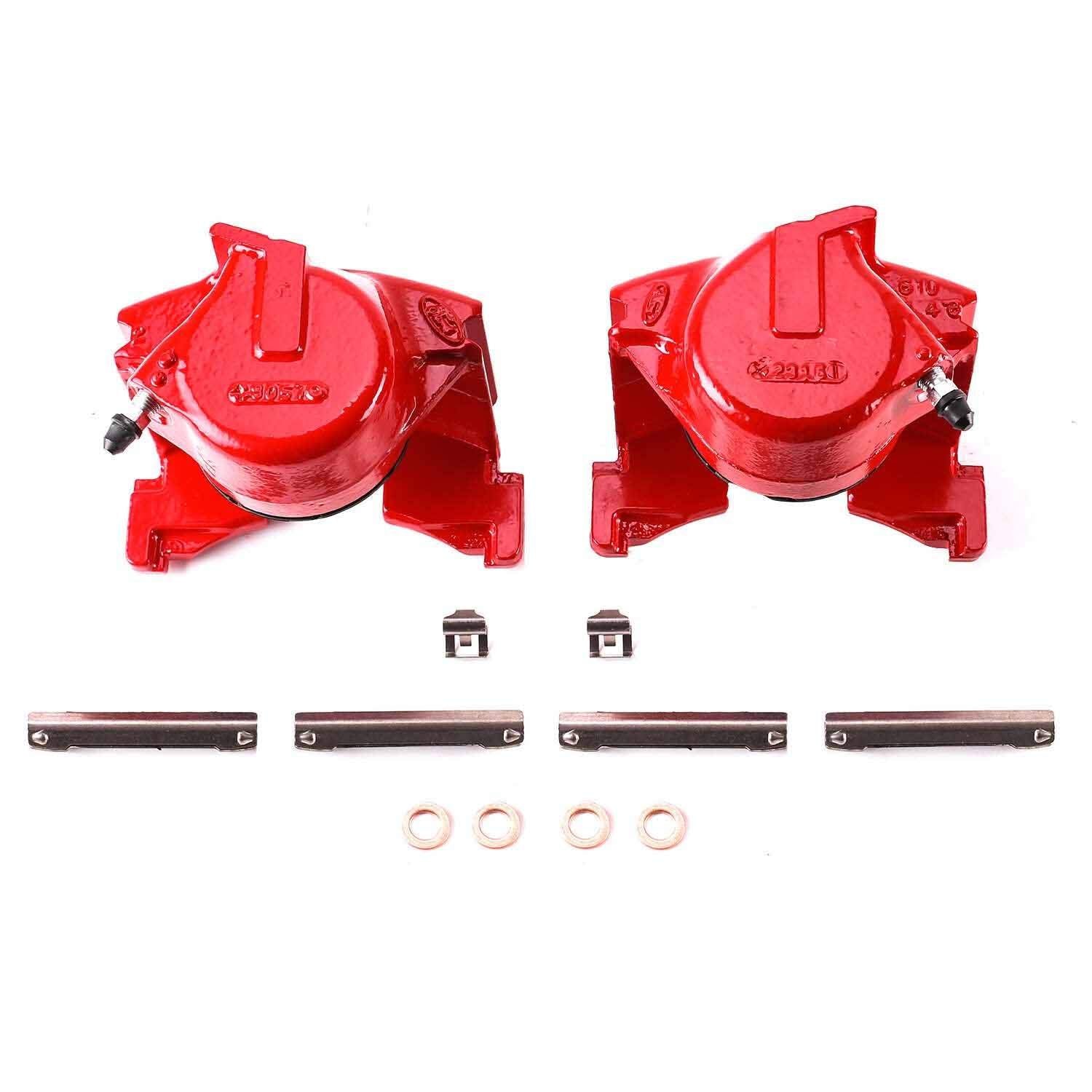 PowerStop Power Stop 86-93 Ford Bronco Front Red Calipers w/o Brackets - Pair S4255
