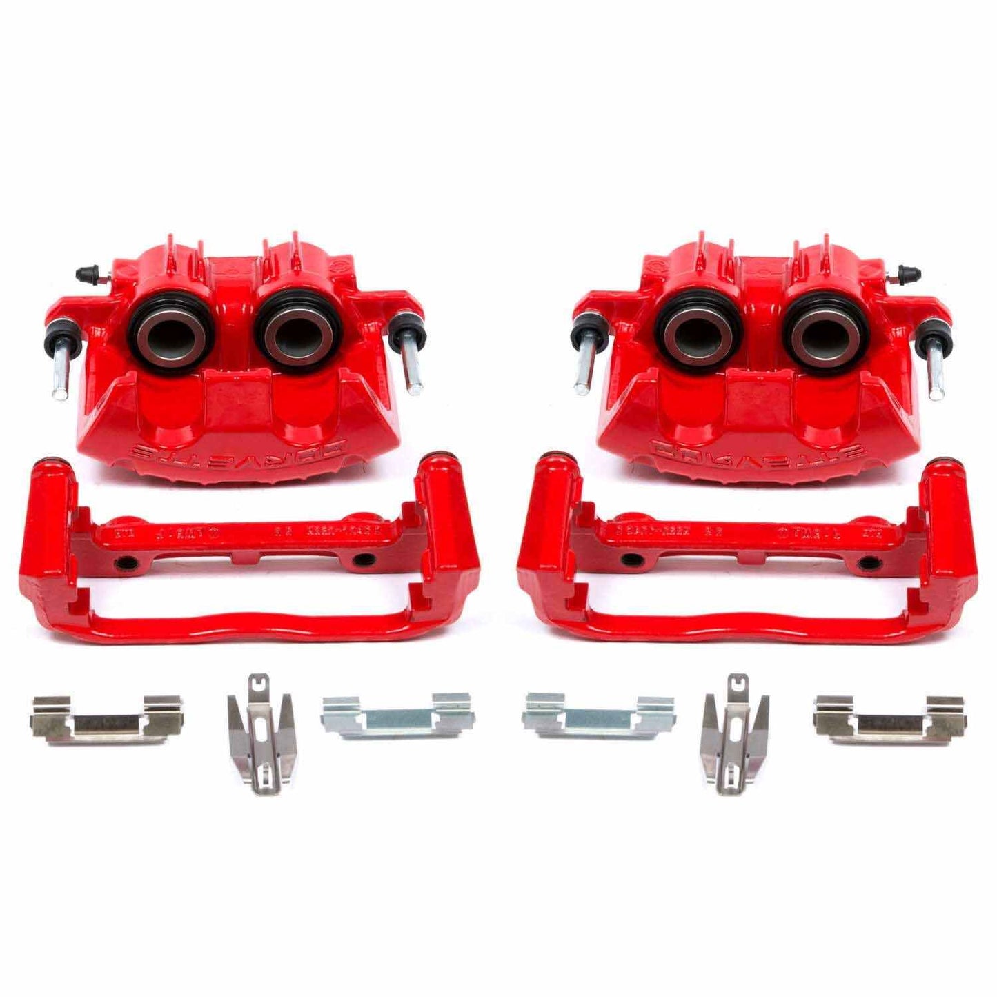 PowerStop Power Stop 97-04 Chevrolet Corvette Front Red Calipers w/Brackets - Pair S4702