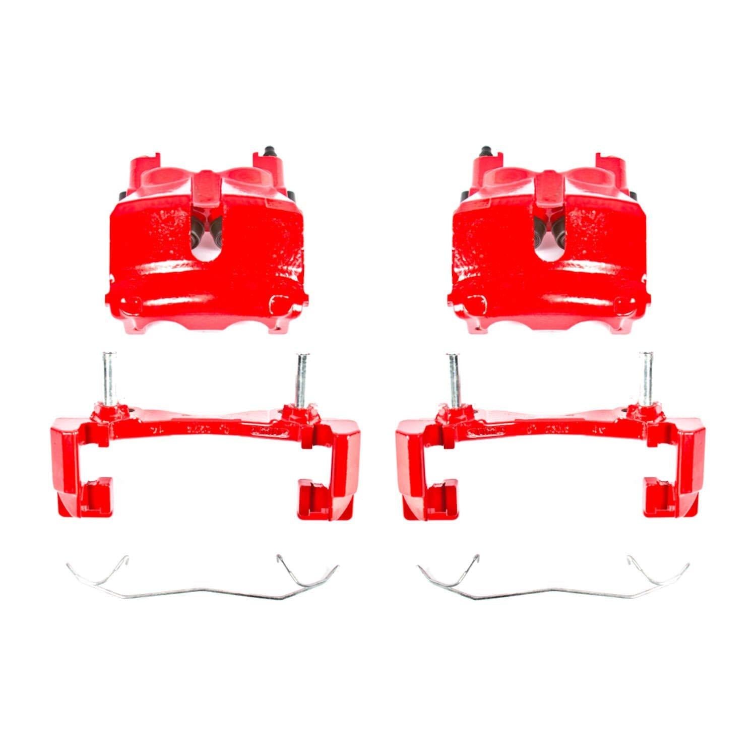 PowerStop Power Stop 99-02 Jeep Grand Cherokee Front Red Calipers w/Brackets - Pair S4810